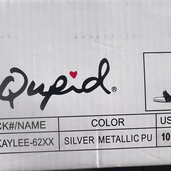 Qupid Silver Rhinestone Strappy Heels - Picture 4 of 4